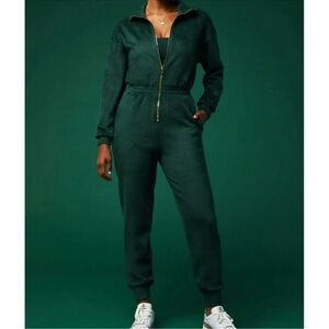 NWT FABLETICS Cozy Cord Zip Onesie W/ Side Pockets In Color: Everpine 🌲